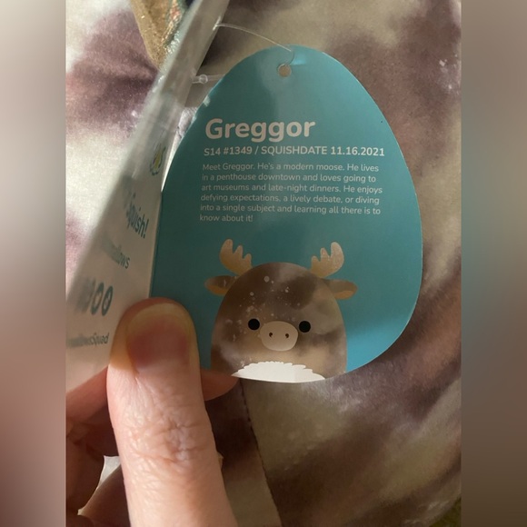 Squishmallow Rare 14" Greggor The Brown Tie Dye Galaxy Moose Reindeer - Picture 3 of 4
